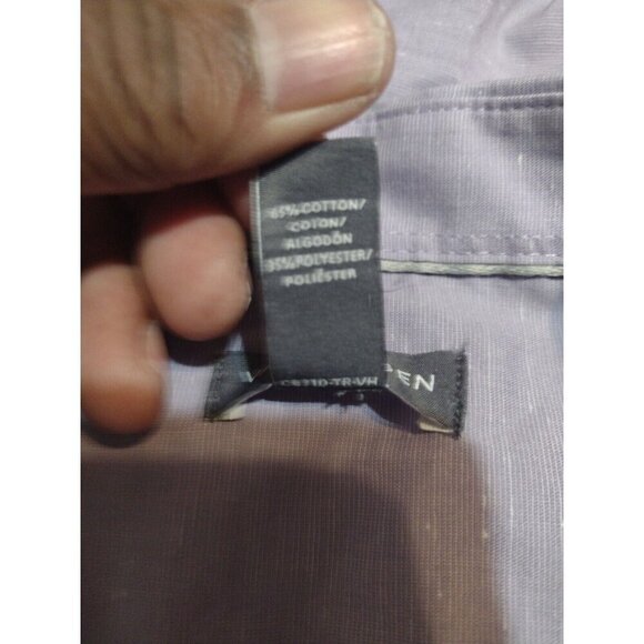 Van Heusen Shirt Mens 17-17.5 2XL Classic Fit AiR Cooling Purple Button Up NWT - Picture 8 of 10